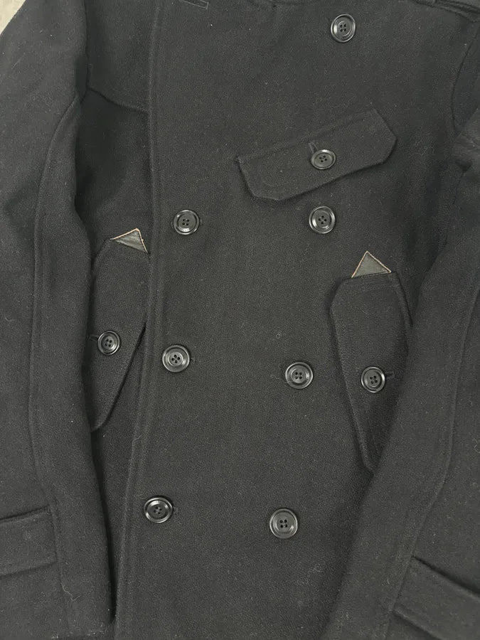 2010s Diesel Black Buttoned Officer Wool Peacoat oGPIPdG 9