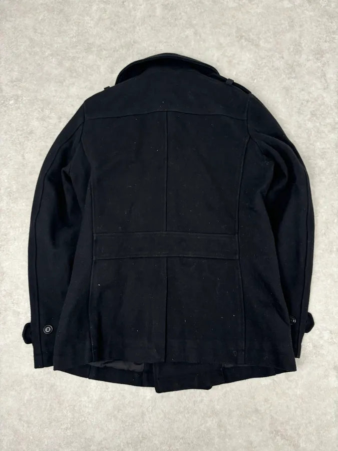 2010s Diesel Black Buttoned Officer Wool Peacoat oGPIPdG 4