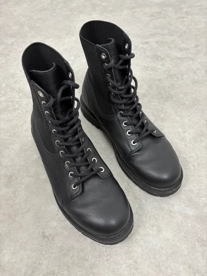 2010s Diesel Black Minimalist Leather Boots heDDRmj 3