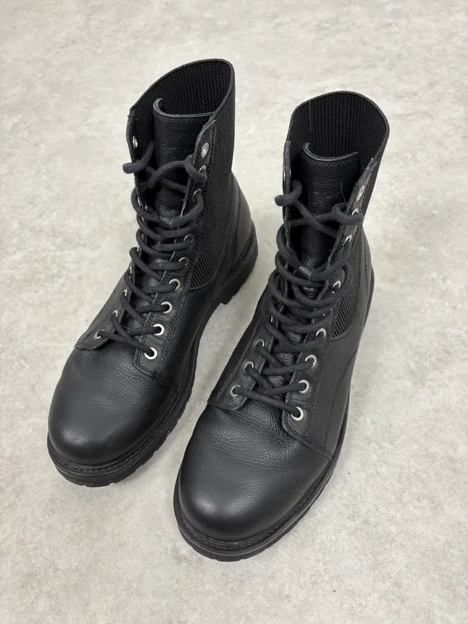 2010s Diesel Black Minimalist Leather Boots heDDRmj 2