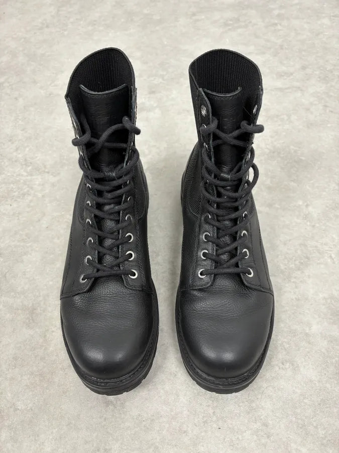 2010s Diesel Black Minimalist Leather Boots heDDRmj 1