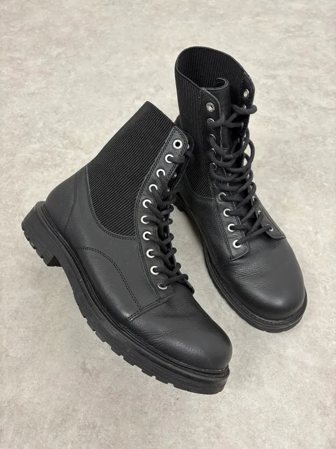 2010s Diesel Black Minimalist Leather Boots heDDRmj 4