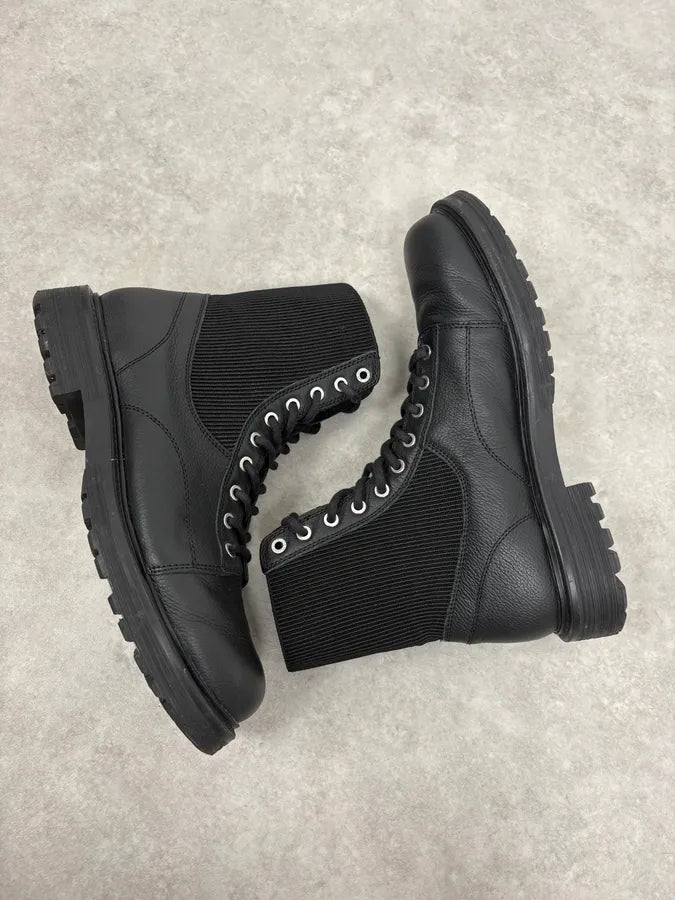 2010s Diesel Black Minimalist Leather Boots heDDRmj 5