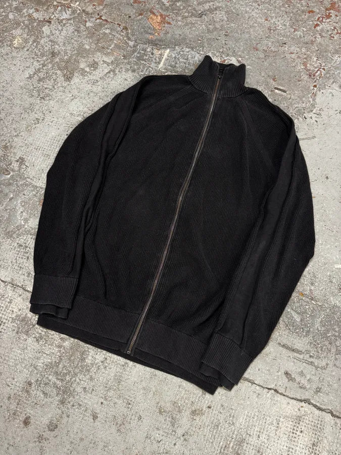 2010s Diesel Black Minimalist Zip-up Sweater yXZQvcB 1