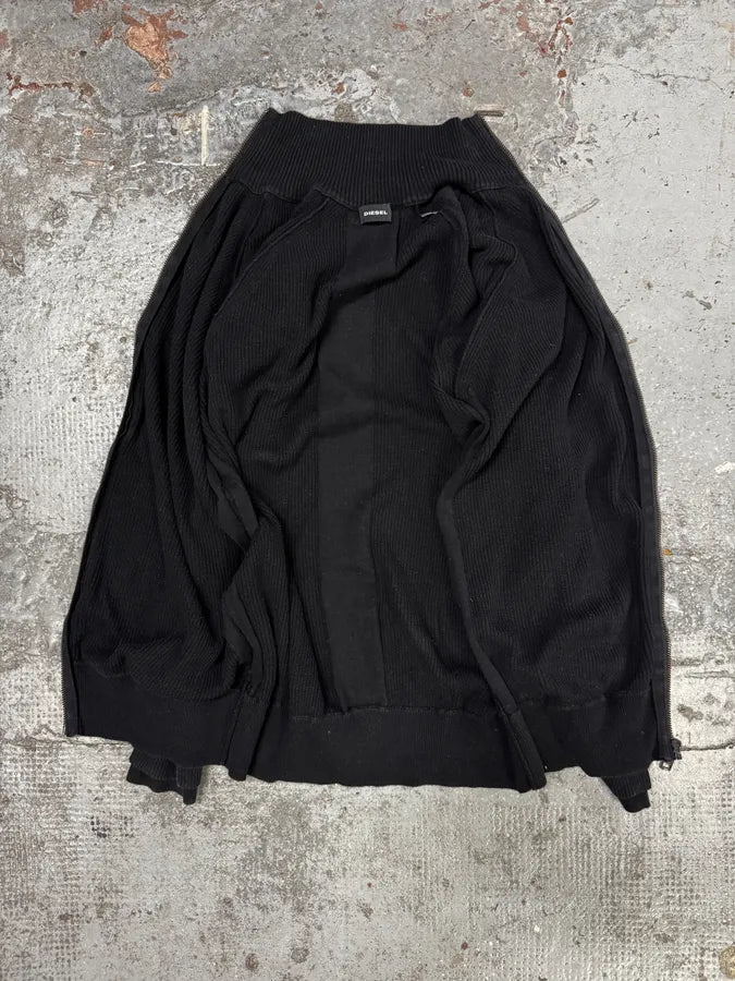 2010s Diesel Black Minimalist Zip-up Sweater yXZQvcB 5