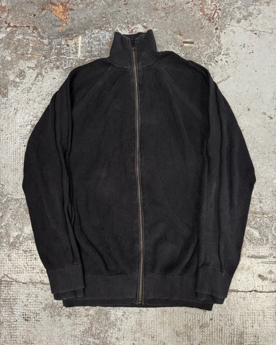 2010s Diesel Black Minimalist Zip-up Sweater yXZQvcB 0