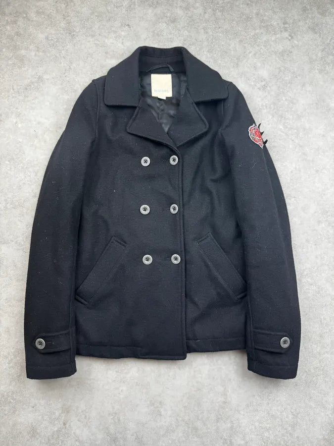 2010s Diesel Black Buttoned Rose Patch Peacoat GBzLGnj 0