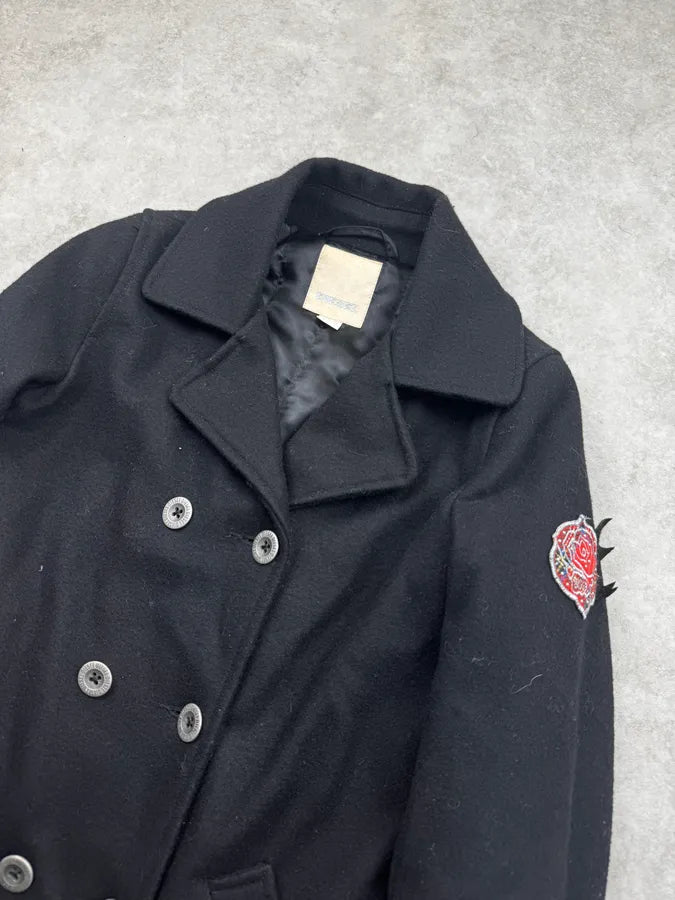 2010s Diesel Black Buttoned Rose Patch Peacoat GBzLGnj 4
