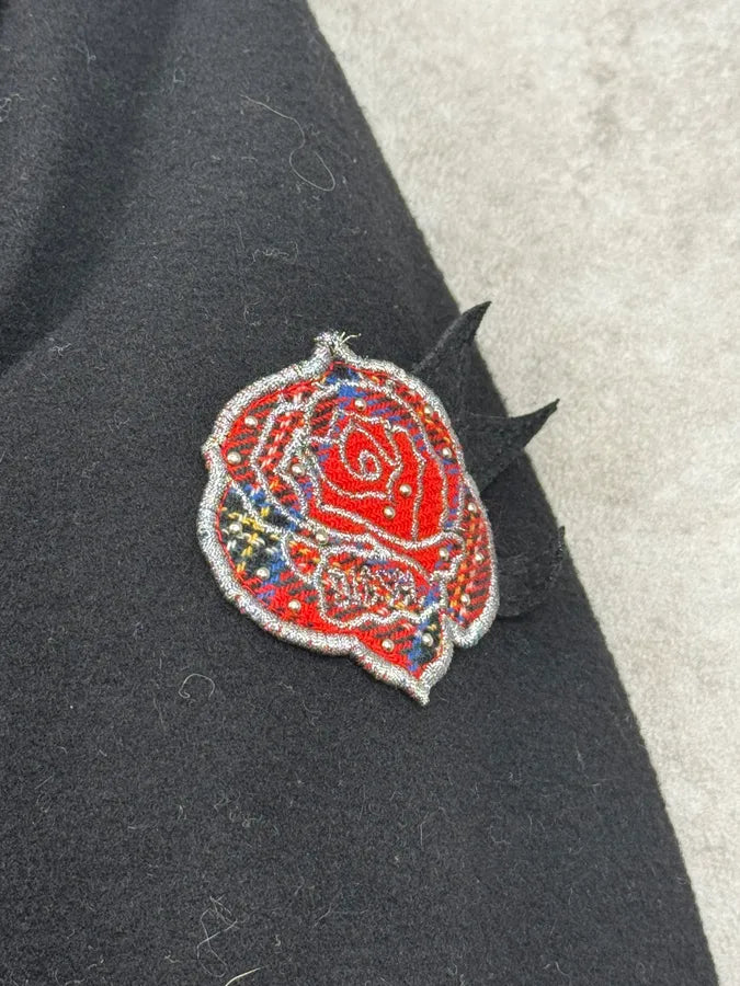 2010s Diesel Black Buttoned Rose Patch Peacoat GBzLGnj 7