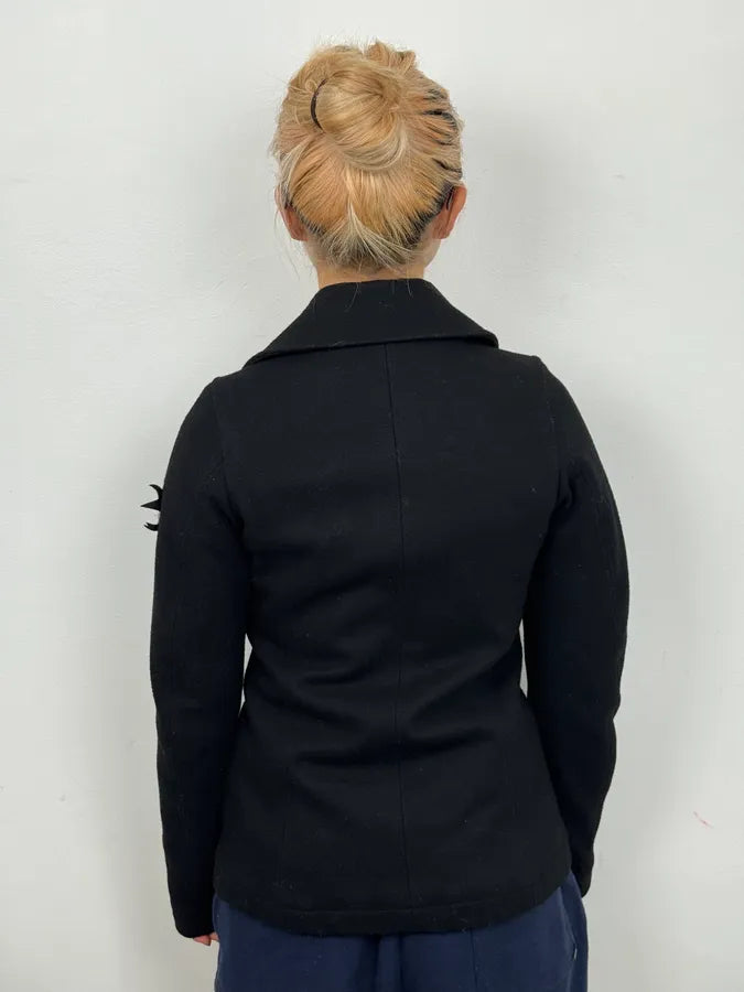 2010s Diesel Black Buttoned Rose Patch Peacoat GBzLGnj 3