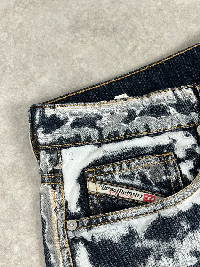 FW2023 Diesel Navy Trompe L’oeil Painted Large Denim Jeans oAduyJi 8