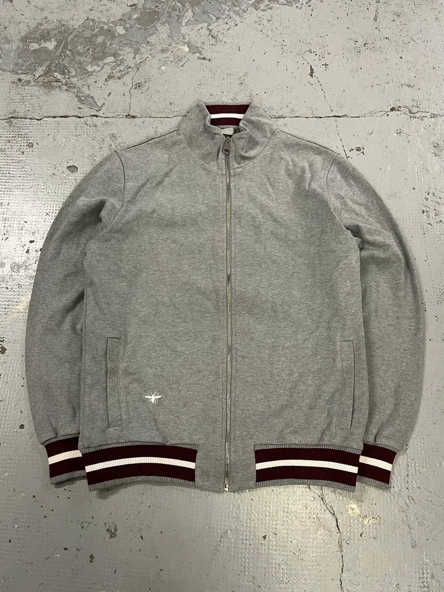 2010s Dior Bee Grey Zip-Up Sweater dYkSXlw 0