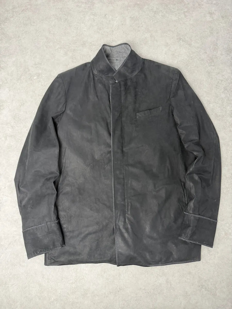 2010s Dior Black Calf Leather & Cashmere Premium Jacket by Kris Van Assche JnDXTlW 0