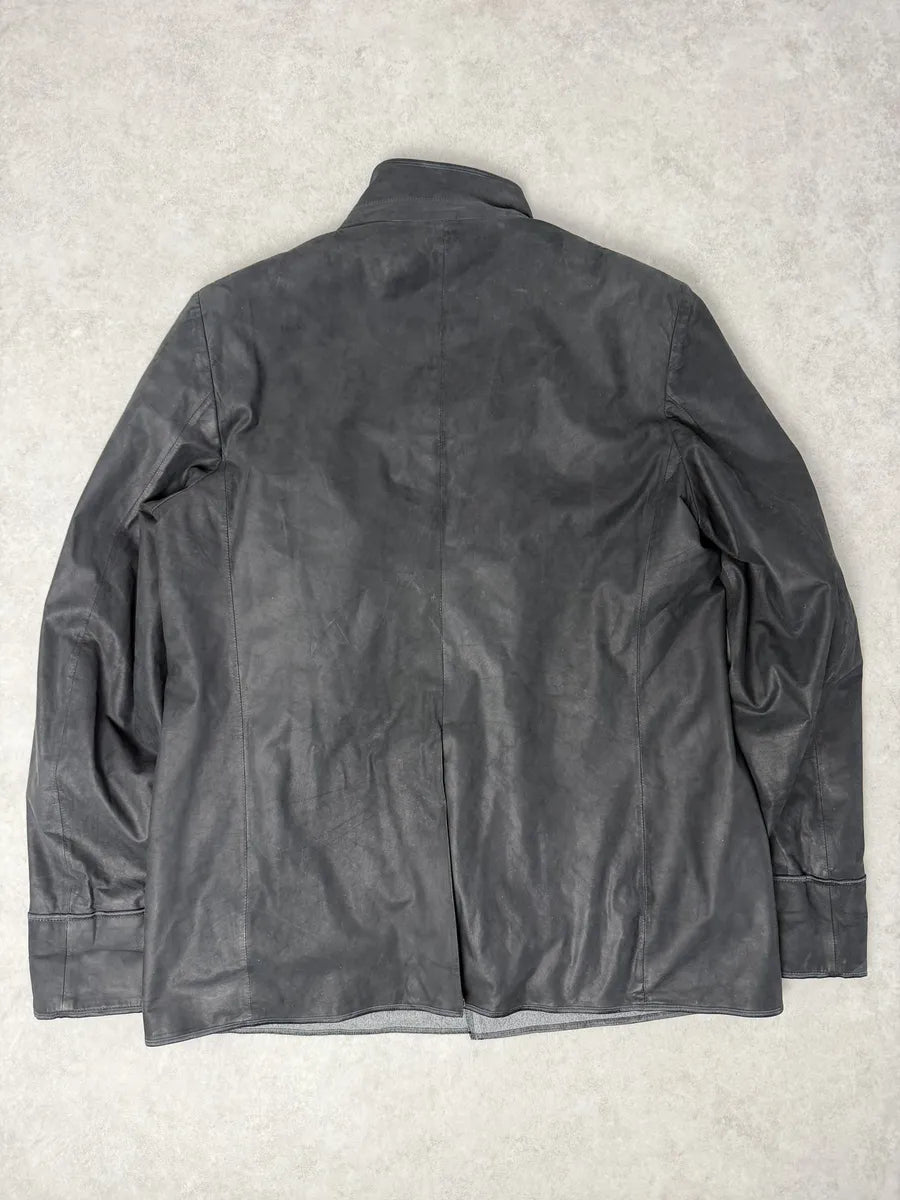 2010s Dior Black Calf Leather & Cashmere Premium Jacket by Kris Van Assche JnDXTlW 1