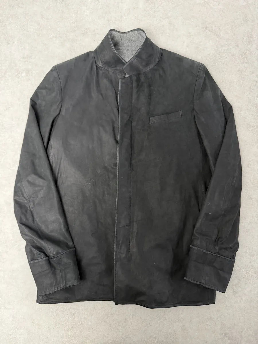 2010s Dior Black Calf Leather & Cashmere Premium Jacket by Kris Van Assche JnDXTlW 2