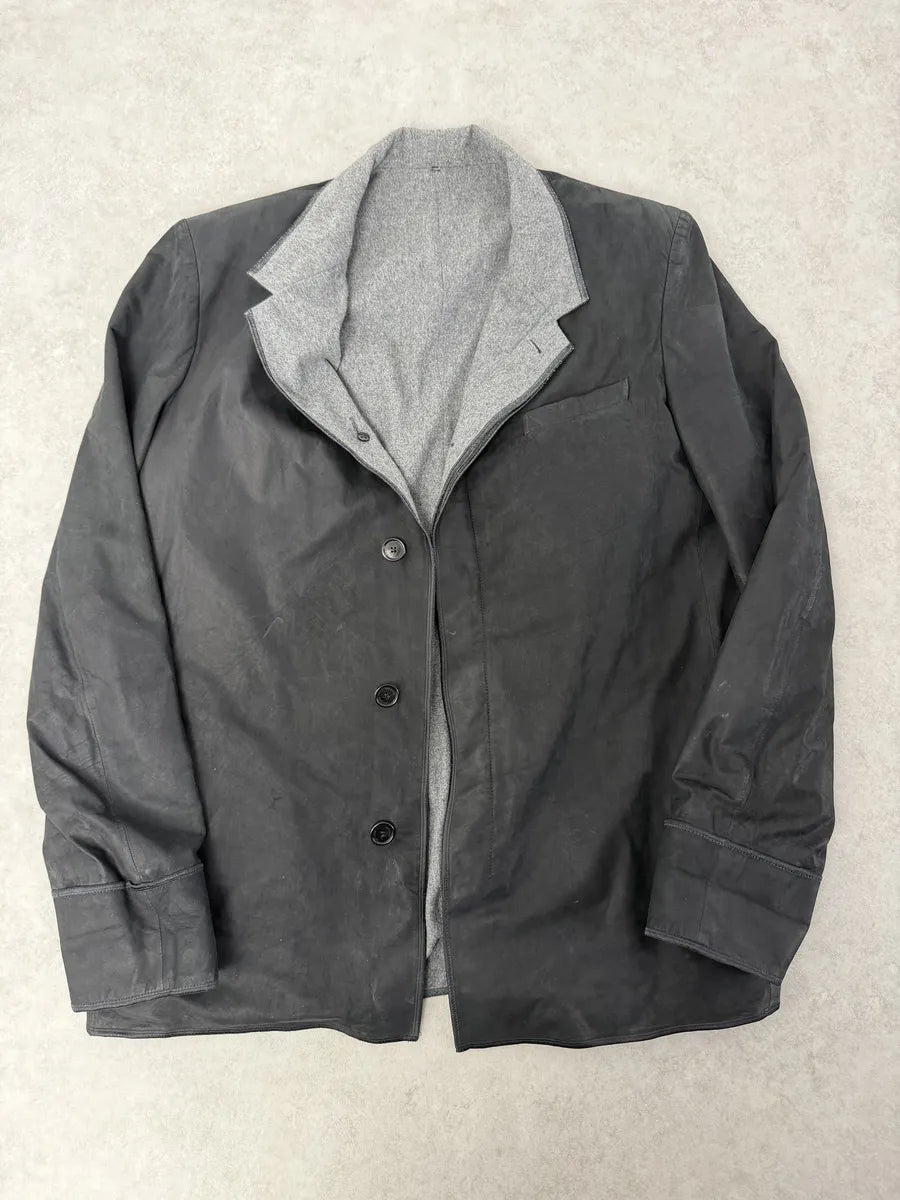 2010s Dior Black Calf Leather & Cashmere Premium Jacket by Kris Van Assche JnDXTlW 7