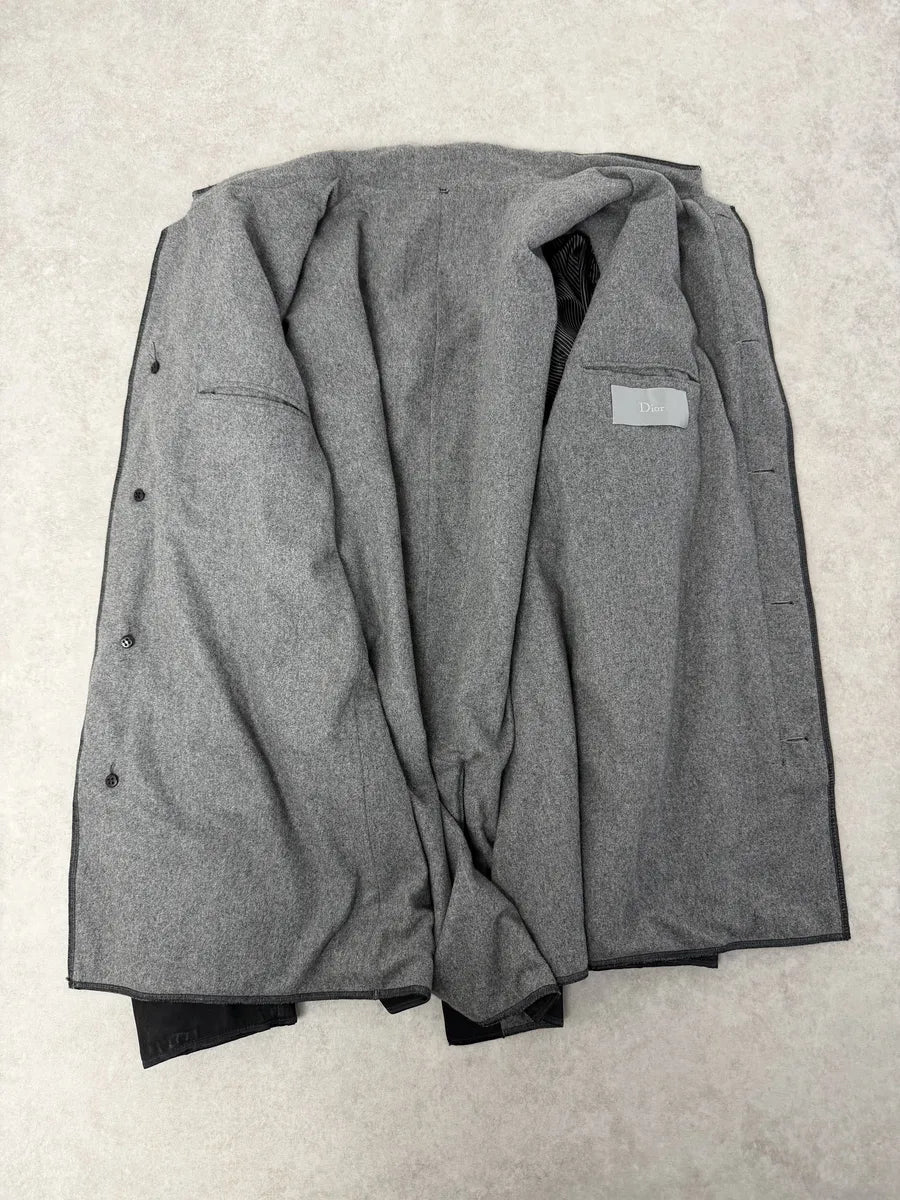 2010s Dior Black Calf Leather & Cashmere Premium Jacket by Kris Van Assche JnDXTlW 8