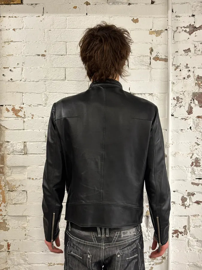 2010s Dior Black Minimalist Leather Jacket sbvZuvy 2