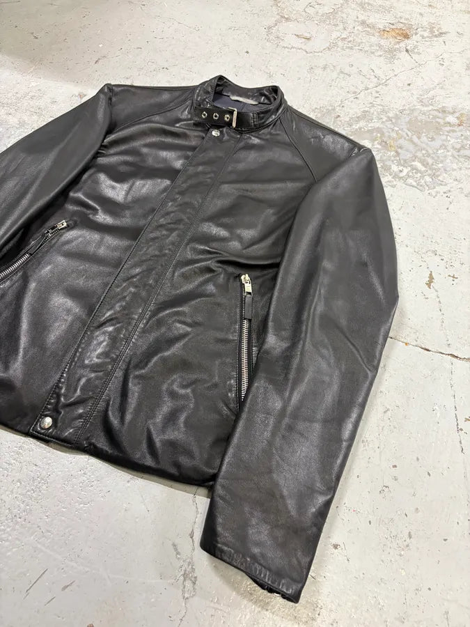 2010s Dior Black Minimalist Leather Jacket sbvZuvy 3
