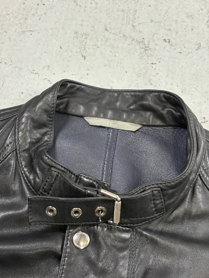 2010s Dior Black Minimalist Leather Jacket sbvZuvy 5