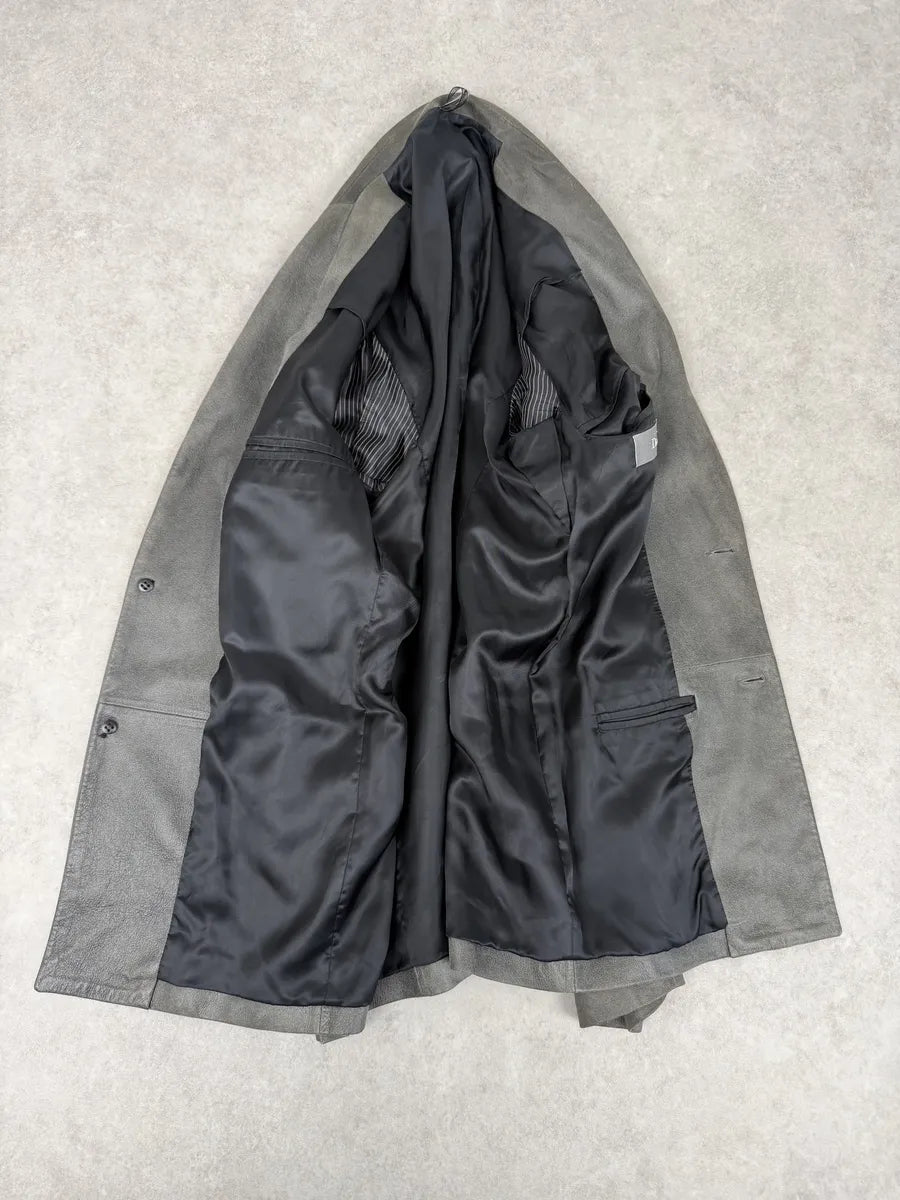 2010s Dior Eroded  Grey Lamb Leather Jacket by Kris Van Assche fIRbxeW 3