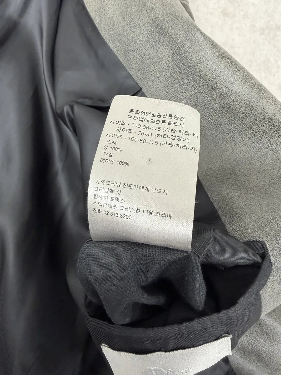 2010s Dior Eroded  Grey Lamb Leather Jacket by Kris Van Assche fIRbxeW 4