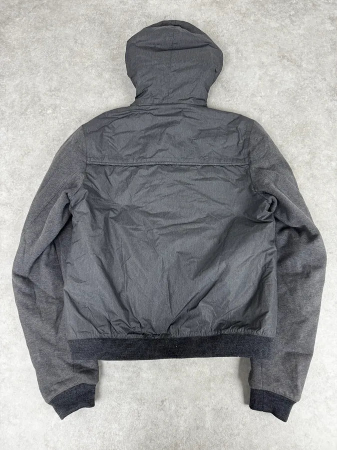 2010s Dior Grey Hybrid Hooded Bomber Jacket by Kris Van Assche UrfRtwM 3
