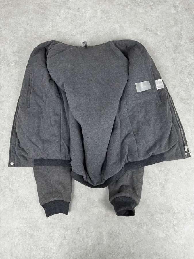 2010s Dior Grey Hybrid Hooded Bomber Jacket by Kris Van Assche UrfRtwM 6