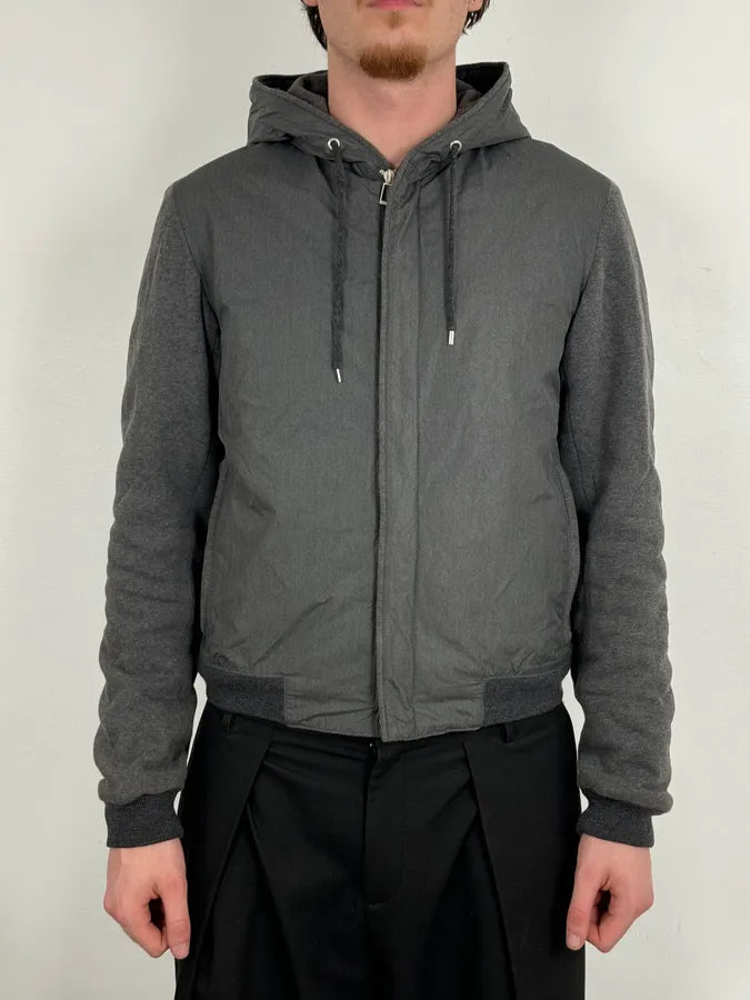 2010s Dior Grey Hybrid Hooded Bomber Jacket by Kris Van Assche UrfRtwM 1