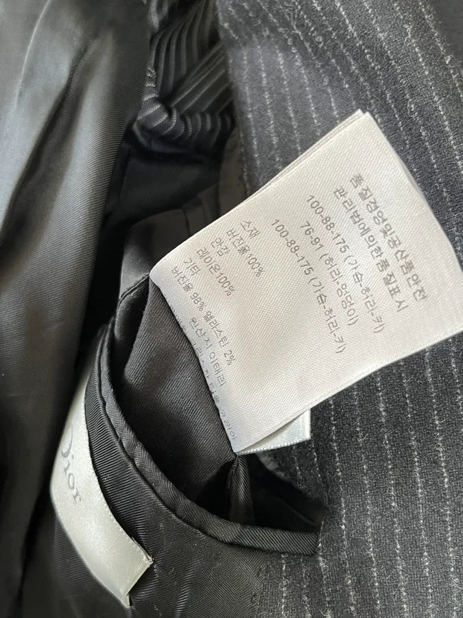 2010s Dior Grey Wool White Pinstripe Blazer Jacket by Kris Van Assche RSHpnby 13