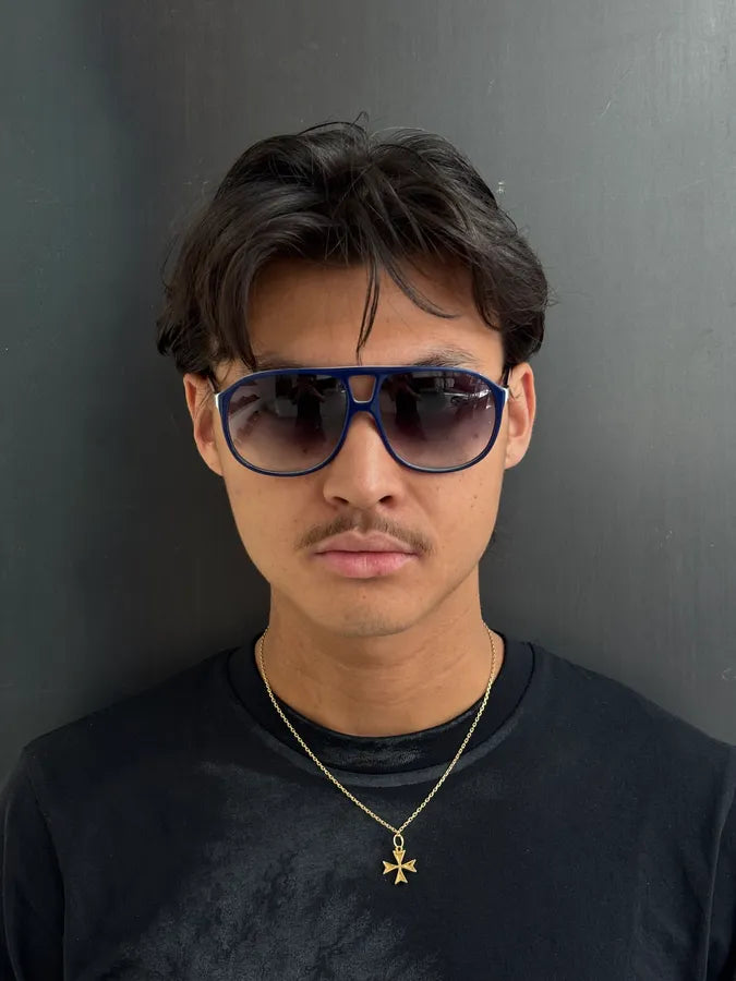 2010s Dior Homme Navy Acetate Aviator Sunglasses JxbIRkj 1