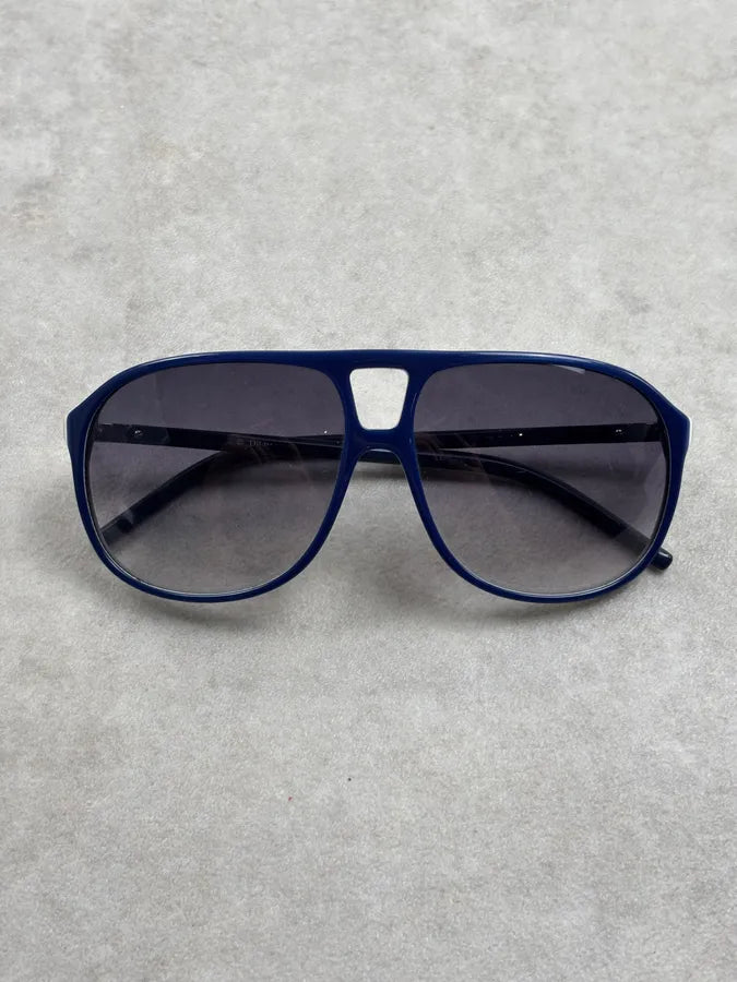 2010s Dior Homme Navy Acetate Aviator Sunglasses JxbIRkj 3
