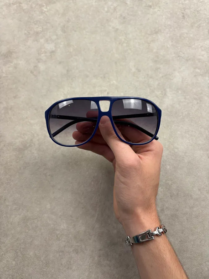 2010s Dior Homme Navy Acetate Aviator Sunglasses JxbIRkj 0