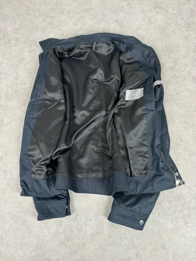 AW2008 Dior Navy Harrington Contemporary Jacket by Kris Van Assche PrnilpE 7