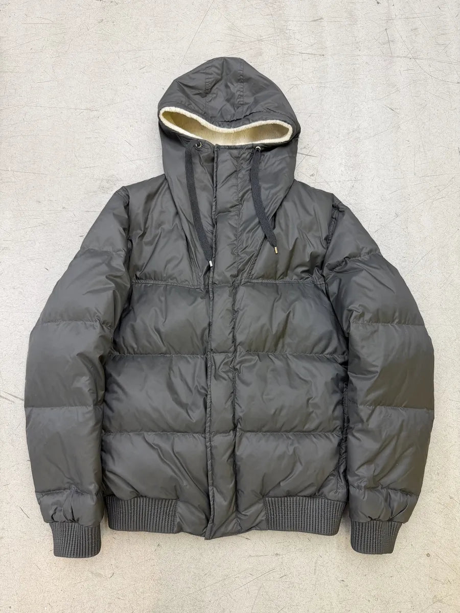 2010s Dior Shearling Grey Puffer Bomber Jacket by Kris Van Assche sWMNDes 1