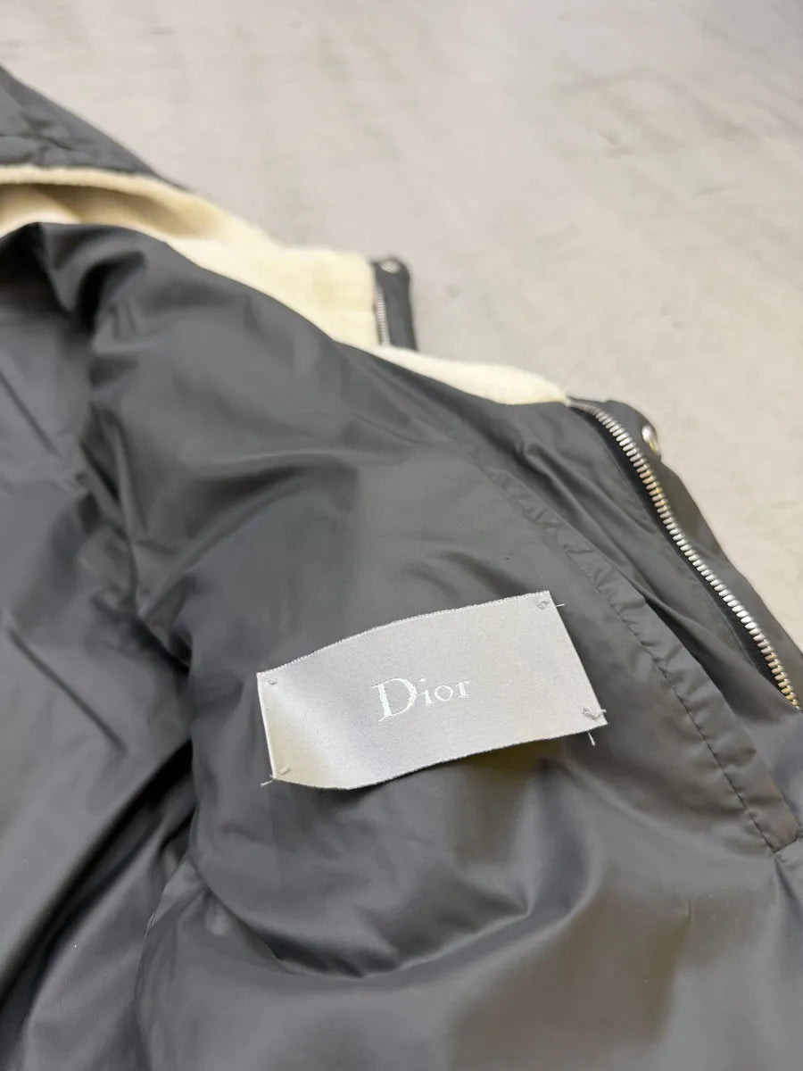 2010s Dior Shearling Grey Puffer Bomber Jacket by Kris Van Assche sWMNDes 11