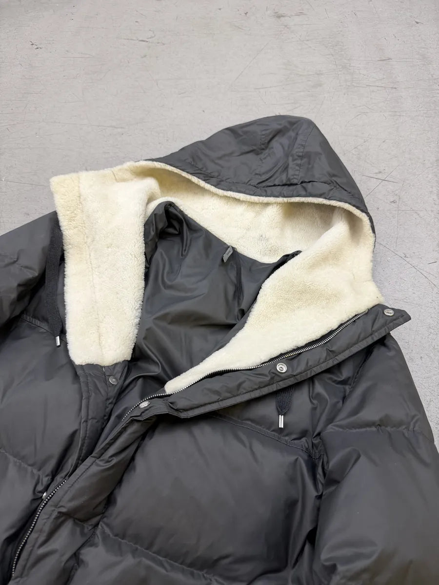 2010s Dior Shearling Grey Puffer Bomber Jacket by Kris Van Assche sWMNDes 14