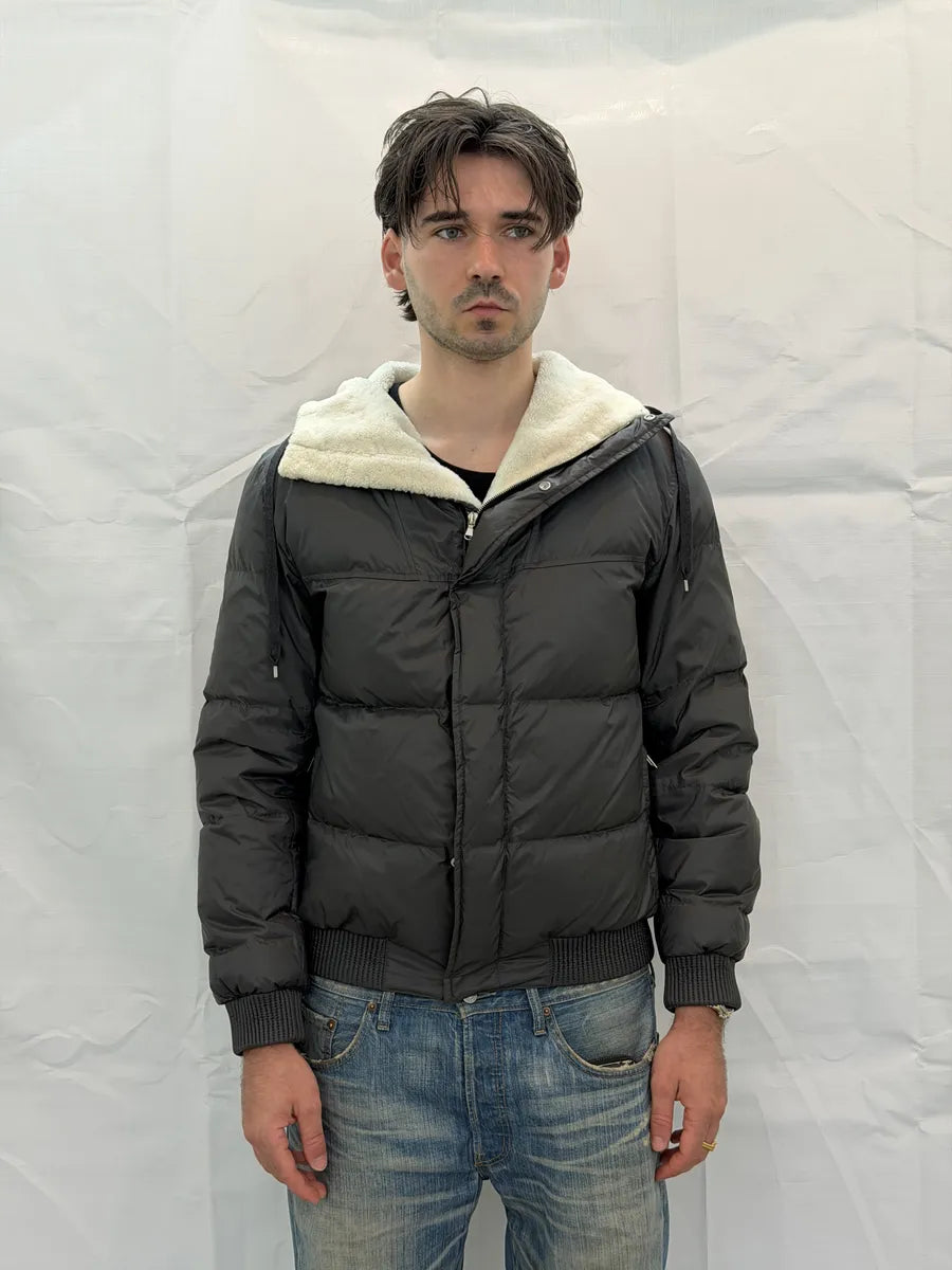 2010s Dior Shearling Grey Puffer Bomber Jacket by Kris Van Assche sWMNDes 6
