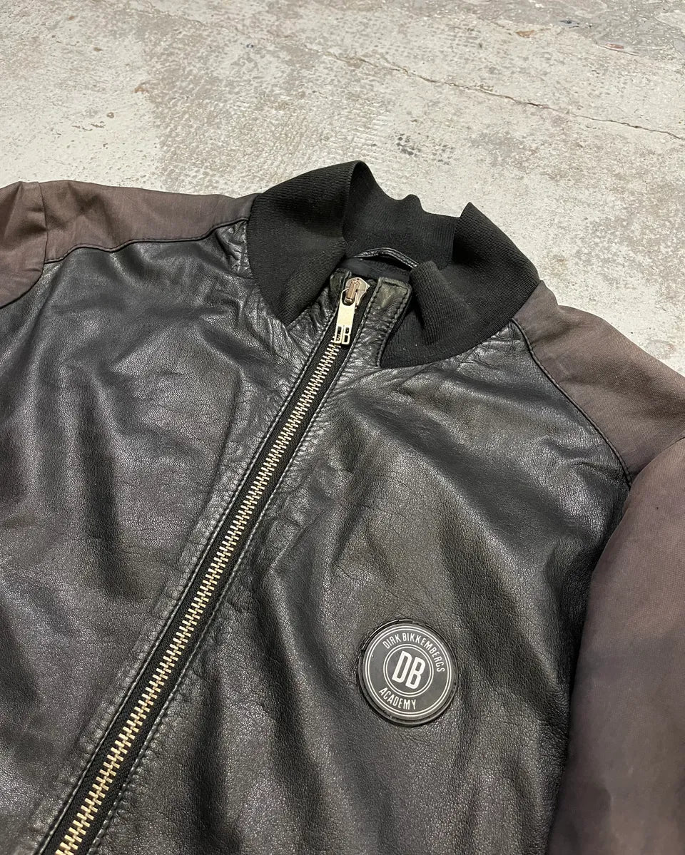 2010s Dirk Bikkembergs Black Faded Leather Jacket sjzWddc 4