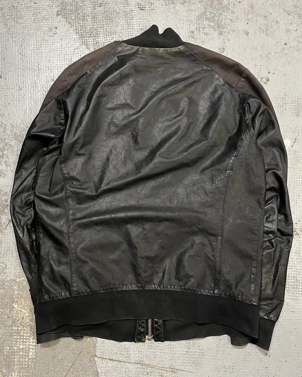 2010s Dirk Bikkembergs Black Faded Leather Jacket sjzWddc 7