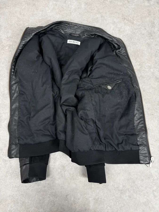 2010s Dirk Bikkembergs Black Hybrid Leather Biker Jacket MeYICIX 6