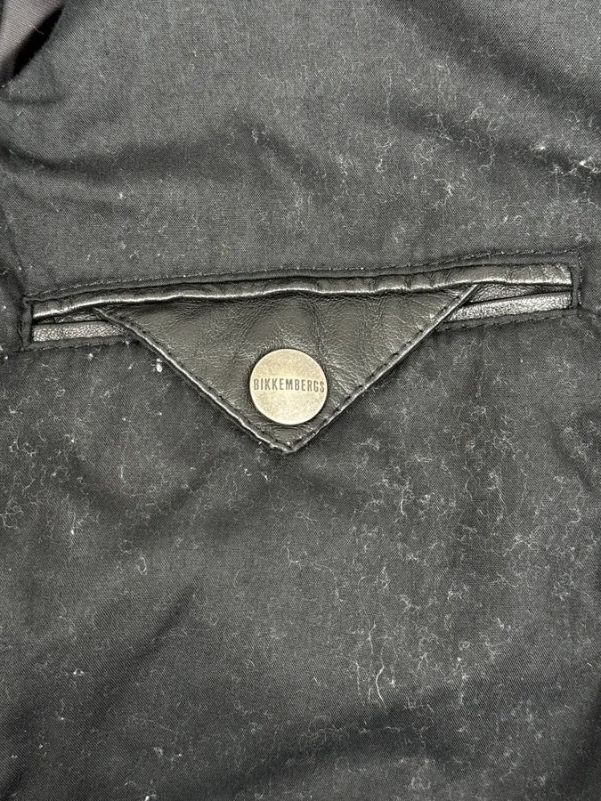 2010s Dirk Bikkembergs Black Hybrid Leather Biker Jacket MeYICIX 11