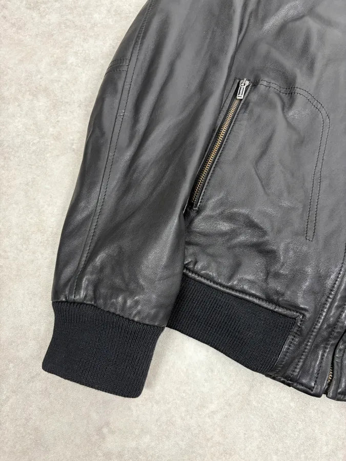 AW2006 Dirk Bikkembergs Black Premium Mafia Leather Jacket PumNZkC 7