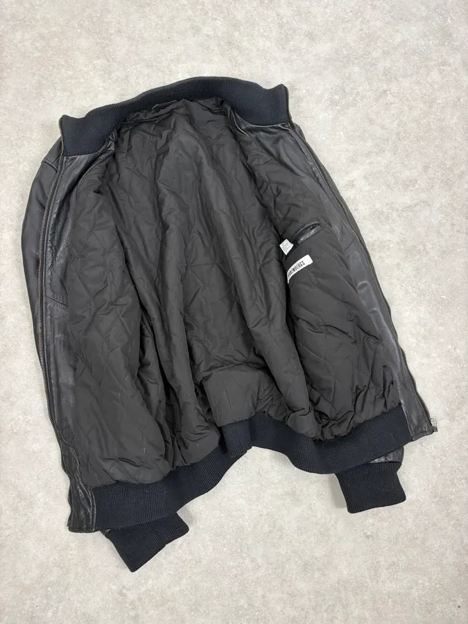 AW2006 Dirk Bikkembergs Black Premium Mafia Leather Jacket PumNZkC 6