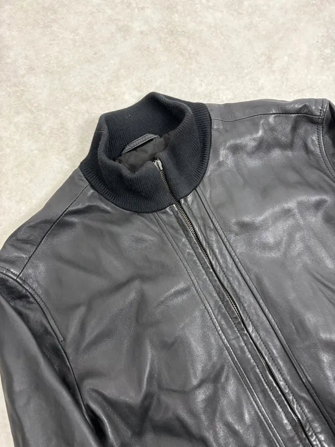 AW2006 Dirk Bikkembergs Black Premium Mafia Leather Jacket PumNZkC 4
