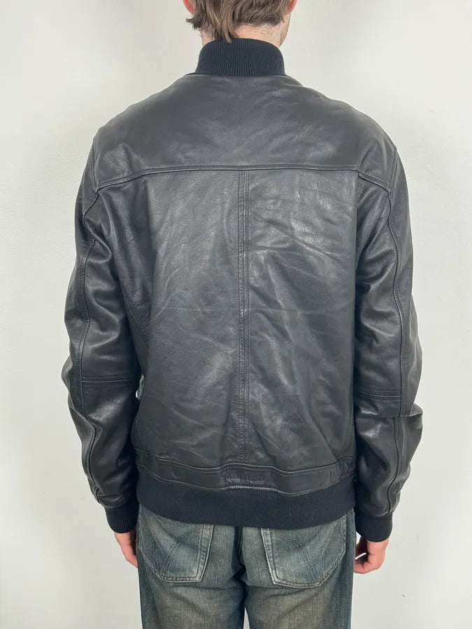 AW2006 Dirk Bikkembergs Black Premium Mafia Leather Jacket PumNZkC 2