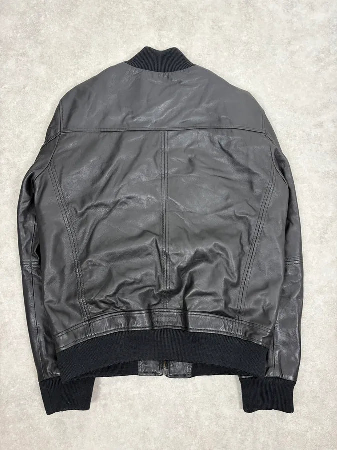 AW2006 Dirk Bikkembergs Black Premium Mafia Leather Jacket PumNZkC 5