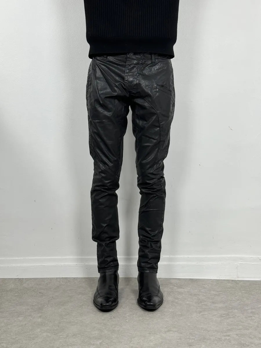 2010s Dirk Bikkembergs Black Waxed Slim Obscure Pants tjJINQZ 0