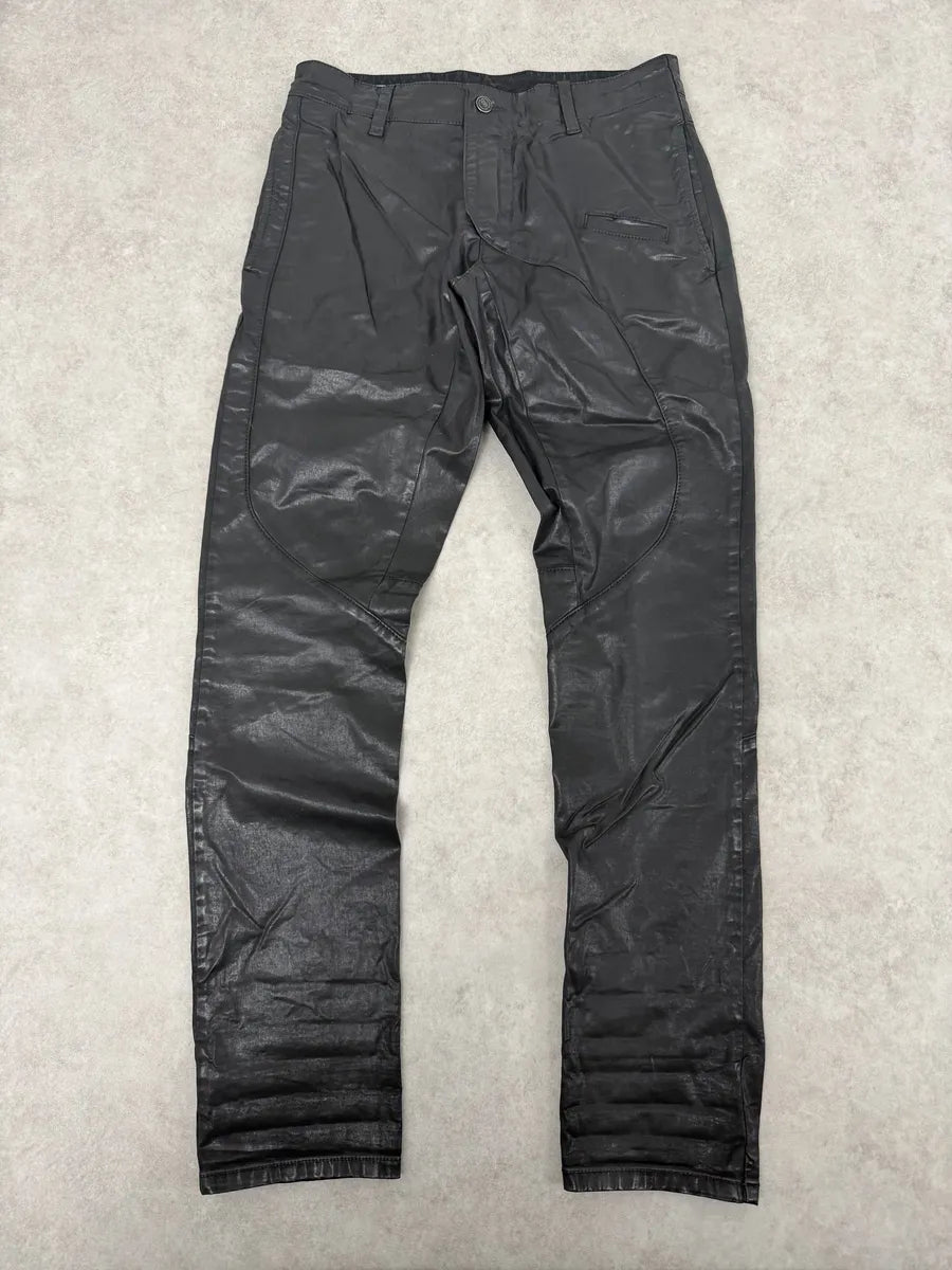 2010s Dirk Bikkembergs Black Waxed Slim Obscure Pants tjJINQZ 1