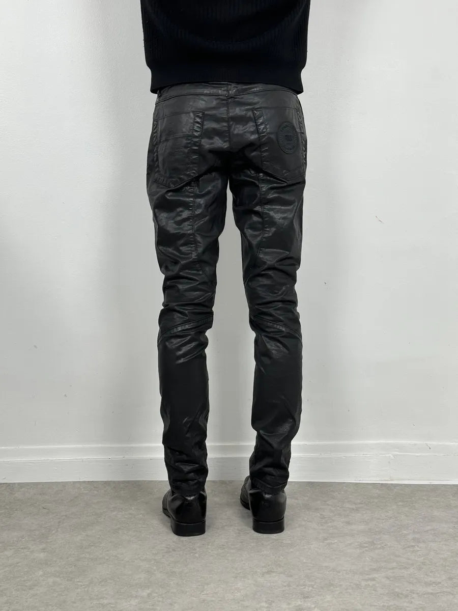 2010s Dirk Bikkembergs Black Waxed Slim Obscure Pants tjJINQZ 4